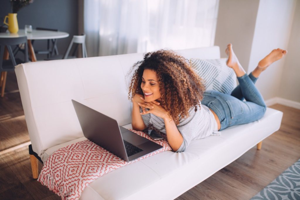 Woman using a laptop