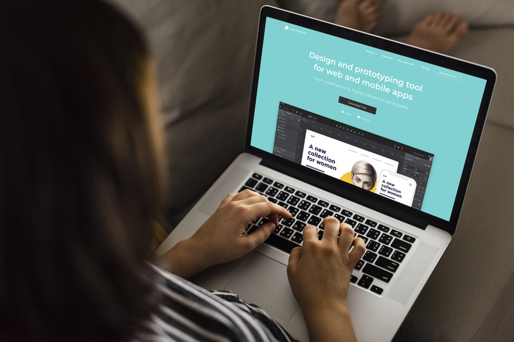 Woman working on a laptop