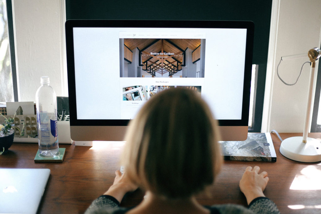 Woman in front of PC