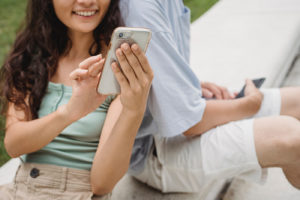 Girl holding a phone