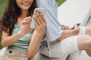 woman holding a cellphone